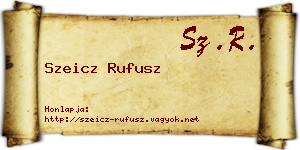 Szeicz Rufusz névjegykártya